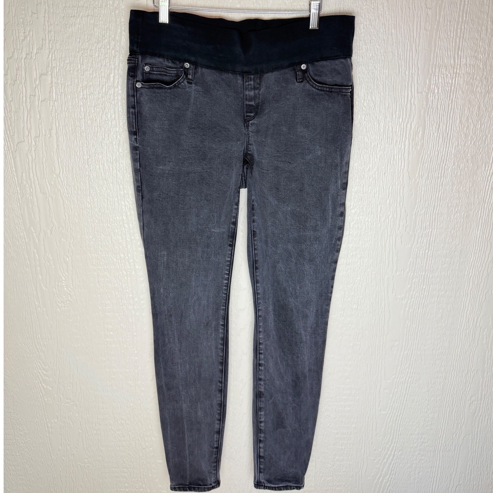 Gap Maternity True Skinny Jeans Washed Black Inset Panel Size 30L